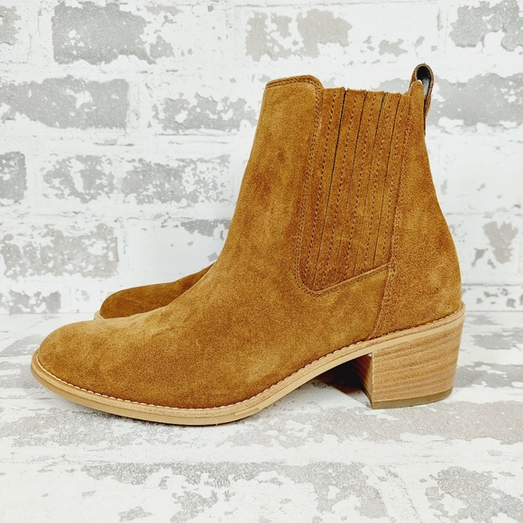 Paul Green Shoes - NEW Paul Green Women’s Sante Tan Suede Leather Side Zip Ankle Bootie B525